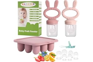 WAJIAYON Easter Bunny Baby Breastmilk Popsicle Molds & Baby Fruit Feeder,Food Freezer Tray Storage Containers, Silicone Teething Pacifier Feeder and Teether for Babies,Gifts for Boys and Girls-Purple