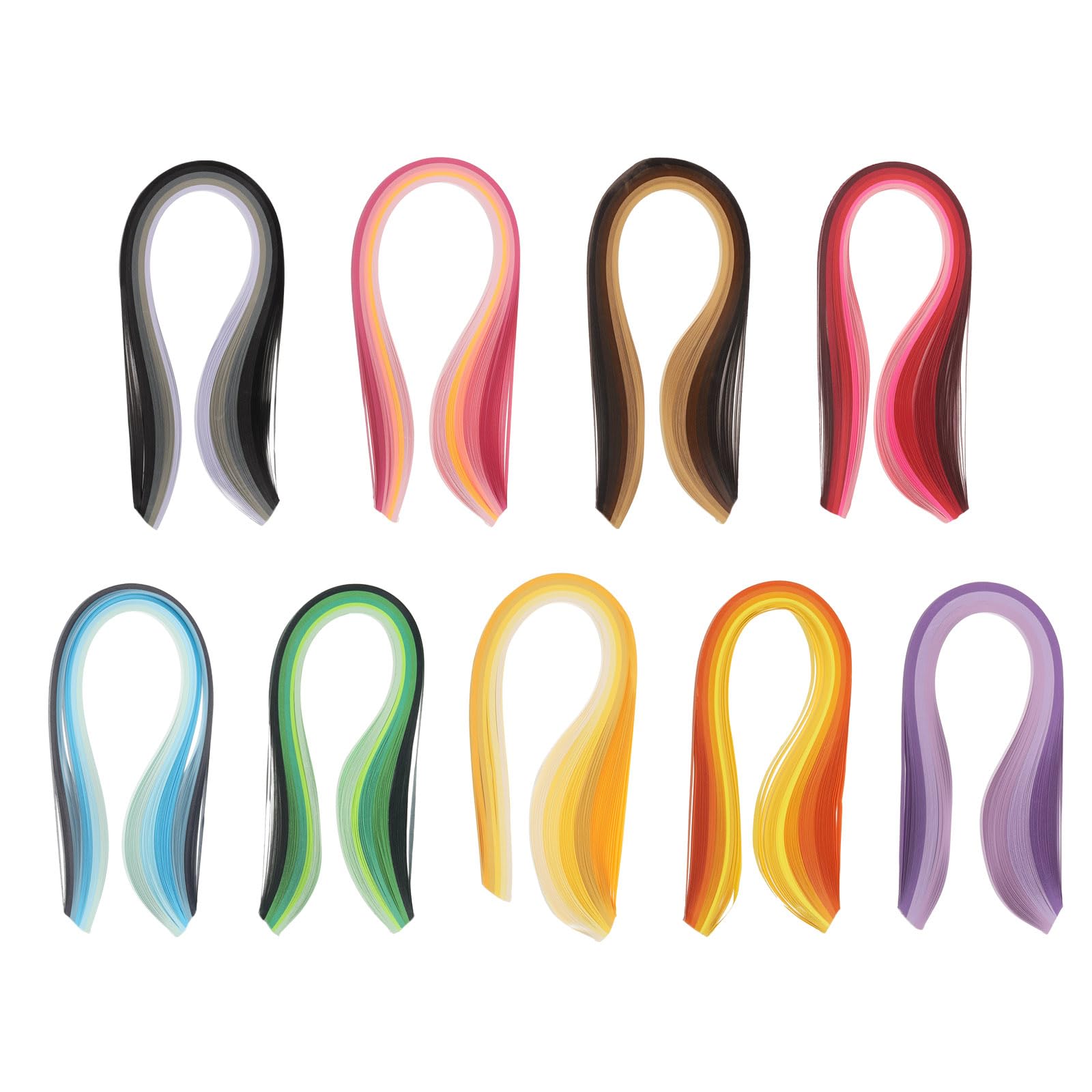 PATIKIL 900pcs Quilling Strips Paper Set 3/16"(5mm) 39cm 9 Colors Origami Paper Quilling Strip for Art DIY Hand Craft Christmas, Gradient