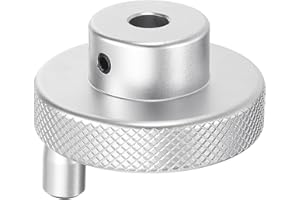 HARFINGTON Aluminum Alloy Handwheel 50mm OD 8mm Bore Lathe Hand Wheel with Rotate Handle Aluminum Milling Machine Handle with Wrench and 2pcs Screws for Milling Machine Lathe, Silver Tone