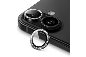JETech Camera Lens Protector for iPhone 16 6.1-Inch and iPhone 16 Plus 6.7-Inch, Bling Glitter Individual 9H Tempered Glass M