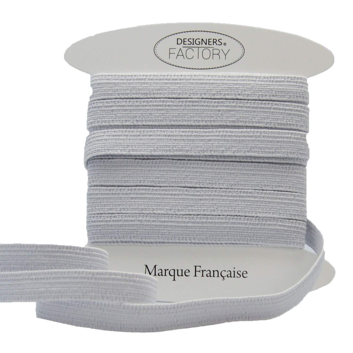 designers-factory White elastic ribbon, cut to size, 1cm - White elastic sewing ribbon (per 5 metres)