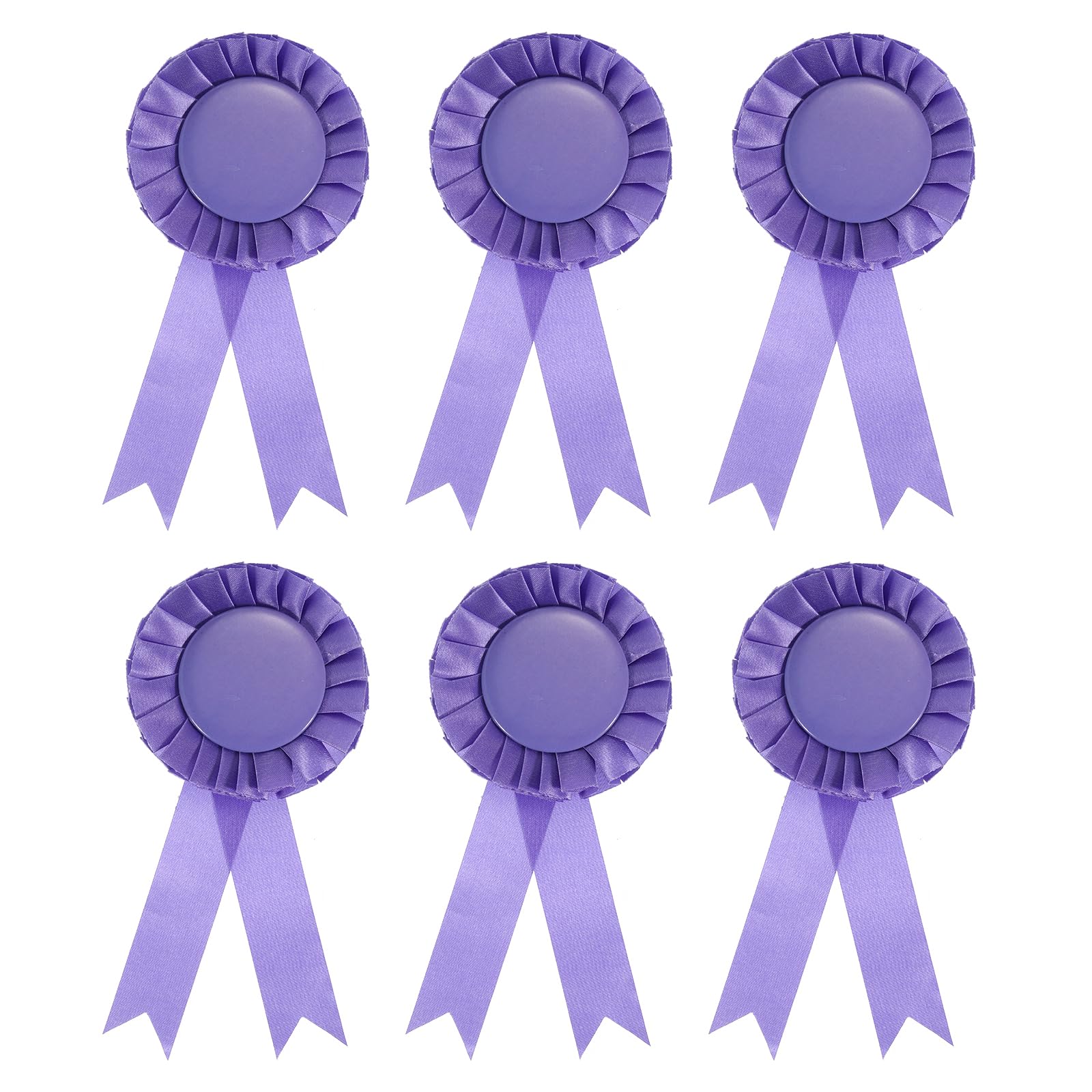 PATIKIL Blank Award Ribbon, 6 Pcs Rosette Ribbon Honorable Prize Recognition Ribbon for DIY, Party, Wedding, Competition, Sport, Purple
