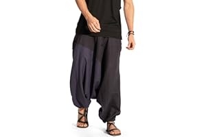 The Veshti Company Travel Hippie Parachute Pants for Men, Baggy Flowy Pants Lounge Yoga Harem Boho Music Festival Dance Pant
