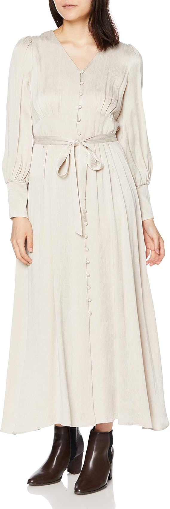 Amazon Co Jp フレイ アイディー サテンタックワンピ Fwfo4524 レディース 服 ファッション小物