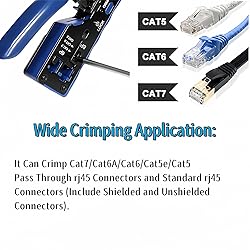 RJ45 Crimp Tool PassThrough,Cat7 Cat6A Cat6 Cat5e