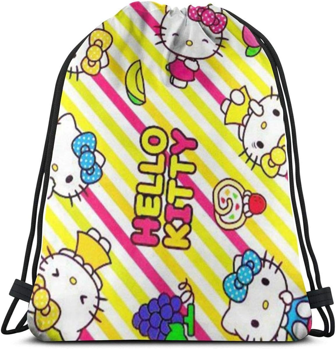 Blooming Classic Drawstring BagColorful Hello Kitty Gym Backpack