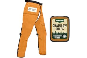 FORESTER Chainsaw Chaps for Men & Women | Apron-Style Chaps with Pocket & Adjustable Waist | Chainsaw Safety Equipment