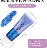 Dacitiery 3Pcs Body Glitter Gel Kit 50ml Mermaid Sequins Silver view 2