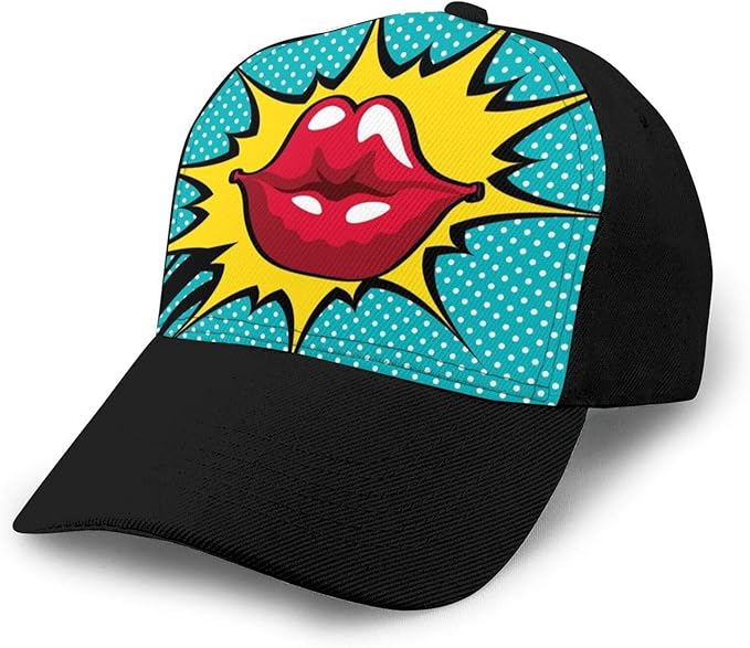 Lips Baseball Cap Adjuetable Fashion Funny Sport Hat for Men Women