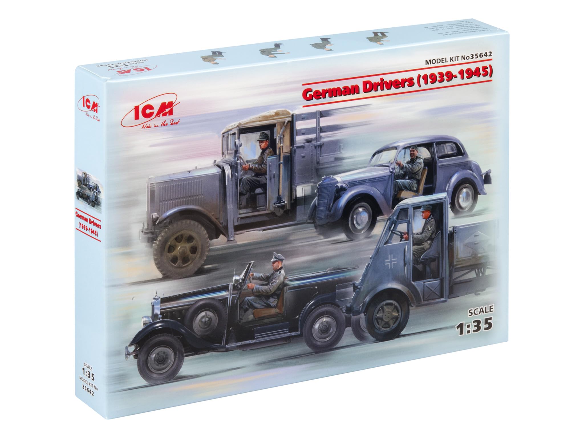 ICM Men's Drivers(1939-1945)(4 Figures) 1 35 German Drivers 1939 1945 4 Figs, Gray, S UK