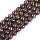 GEM-Inside Natural 6mm Bronzite Gemstone Loose Beads Round Smooth Stone Energy Stone Power Beads for Jewelry Making 15"