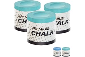 SOLROS STUDIO 3 Pcs Pool Chalk Billiards Cue Stick Premium Chalk Pure Cube Round Chalk Table Accessories High Performance Low Deflection for Professional Tournament Snooker Blue - SOLROS