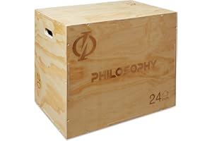 Philosophy Gym 3 in 1 Wood Plyometric Box - Jumping Plyo Box for Training and Conditioning