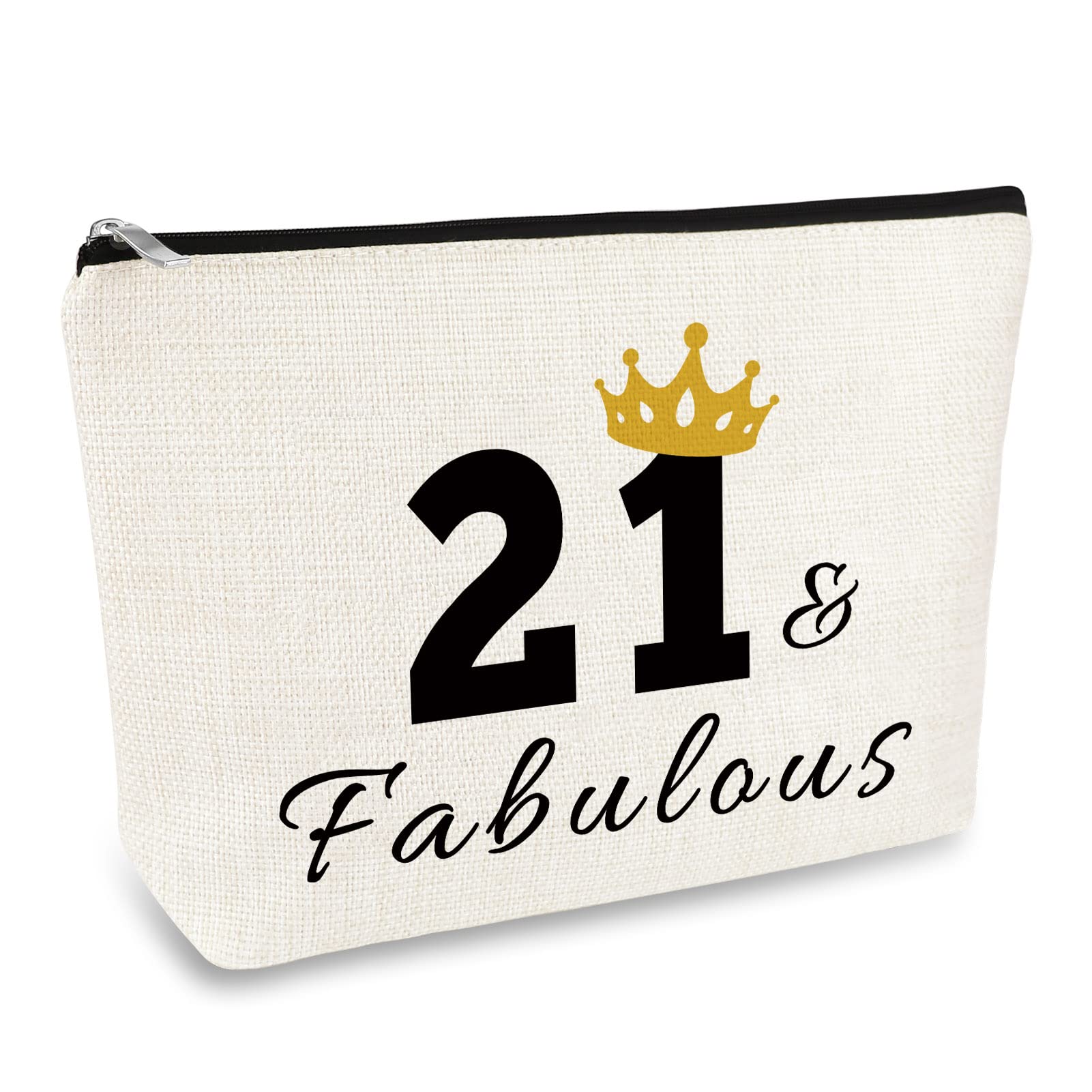 21st Birthday Gifts for Girls Women Makeup Bag 21 Year Old Birthday Gift for Daughter Niece Sister Best Friend Girlfriend Coworkers Cosmetic Bag Twenty One Year Old Gifts for Her Travel Toiletry Pouch