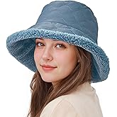 Sukeen Fuzzy Bucket Hat for Women Wide Brim Faux Fur Winter Warm Hat Fluffy Teddy Sherpa Fisherman Cap for Lady