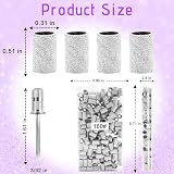 BLESWIN 180 Grit Nail Sanding Bands 100 Pcs 3/32" Mandrel Bit Set view 2