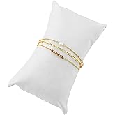 Beads With Pearl 3 Layered Bracelets for Women 14k Gold Plated Dainty Stackable for Women Trendy Layering, Cuban Link, Paperclip Chain, For Women Gifts