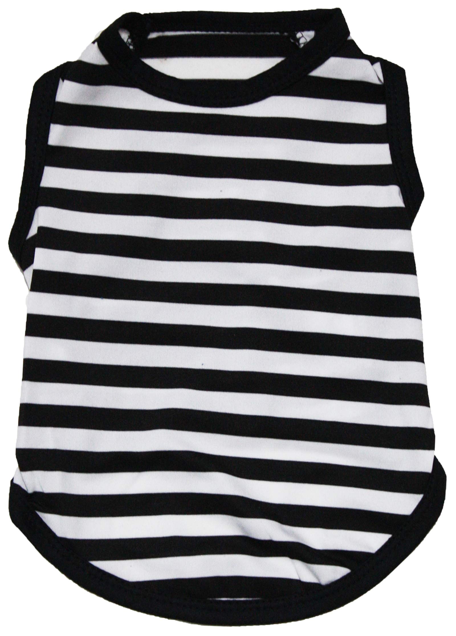 Photo 1 of Petitebella Horizontal Stripes Puppy Dog Shirt (Black/White, Medium)