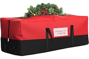 DOACPCR Christmas Tree Storage Bag, Fits Up 10 Ft Tall Artificial Trees, Heavy-Duty 600D Oxford Tree Bag with Reinforced Handles Zipper Clear Pocket, Storage Bags for Moving Items, Clothing, Outdoor, Bedding