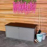 Charles Bentley 490L Outdoor Storage Box Grey Body Black Lid PP Vacuum view 6