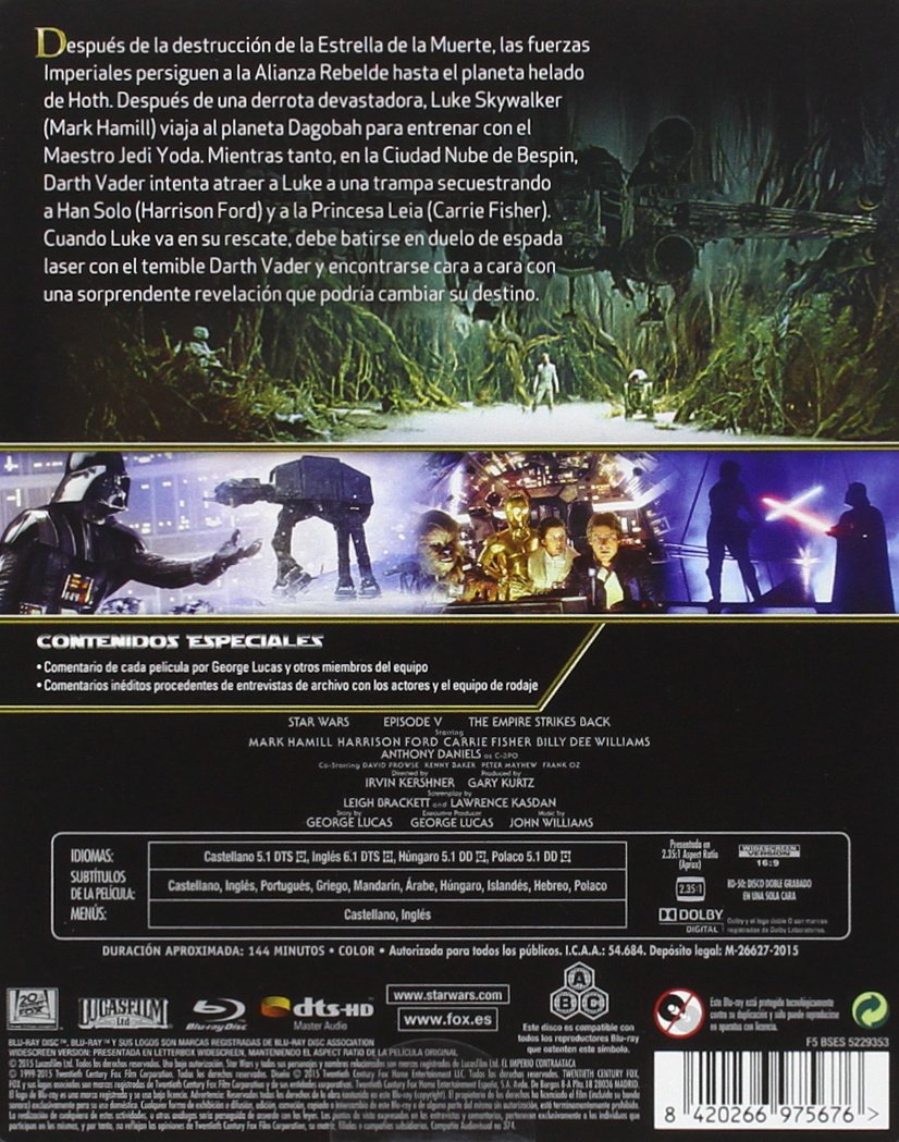 Amazoncom Star Wars V El Imperio Contraataca Edición
