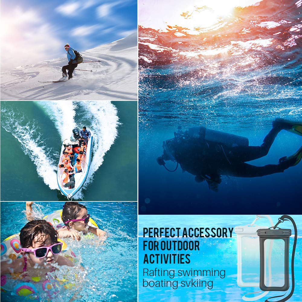 WJZXTEK Universal Floating Waterproof Case,IPX8 Waterproof Phone Pouch Underwater Dry Bag,Compatible iPhone Xs Max/Xr/X/8/8plus/7/7plus Galaxy s9/s8 Note 9/8 Google Pixel up to 6.5\
