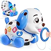 Musical Puppy Toys for 1 Year Old Boy Gift, Crawling and Walking Baby Toy 6-9-12-18 Month, Birthday Gift for 1 Year Old Boy Girl, Bilingual Infant Toys for 7 8 10 Month Olds (Blue)
