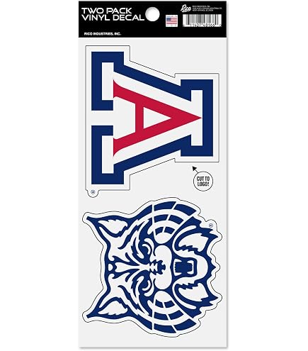 Rico Industries NCAA Arizona Wildcats Decal Sheet – 5-Piece Die-Cut Vinyl Stickers - View #12