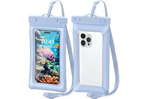 MOLOSLEEVE Waterproof Phone Pouch Floating Waterproof Phone Case Dry Bags for iPhone 16 Pro Max/for iPhone 15 Pro/14/13, IPX8 Cellphone Kayak Accessories, Beach Essentials, 1 Pack-Blue-8.3″