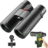 8x42 HD Wide-View Binoculars for Adults with Low Light Night Vision – Ultra-Bright Waterproof Binoculars with Smartphone Adapter for Hunting, Bird Watching, Stargazing & Outdoor Travel