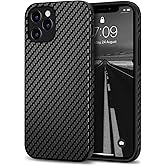 Tasikar Compatible with iPhone 12 Case/iPhone 12 Pro Case Carbon Fiber Leather Design with TPU Hybrid Slim Case Compatible for iPhone 12 & iPhone 12 Pro (Black)
