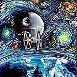 Star Wars Inspired Art poster PRINT Death Star Space Art Starry Night van Gogh Never Saw The Empire Art by Aja 8x8, 10x10, 12x12, 20x20, 24x24 inch sizes