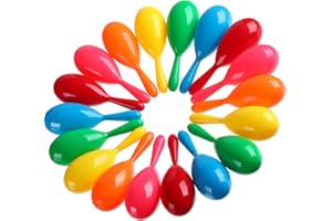 HESTYA 30 Pieces Maracas Colorful Maracas Fiesta Maracas Plastic Maracas Pool Toys Noise-Making Toys for Party Favors or Musical Instruments, 6 Colors