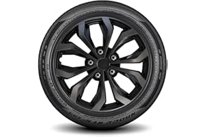 LYDS Spyder BGM Black & Gunmetal Gray Universal 15 inch Premium ABS Hubcap Wheel Cover Replacement Set of 4 - AWC-15GB