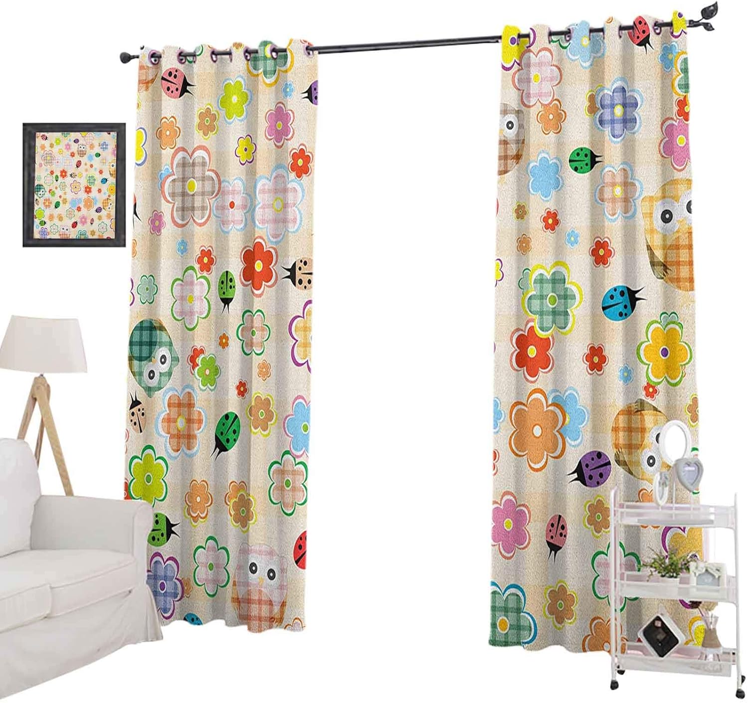 YUAZHOQI - Cortinas opacas para cuarto de bebé, diseño de búhos y