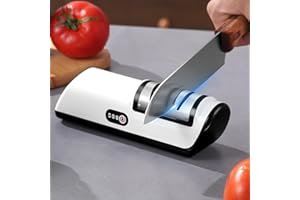 CAYYET Knife Sharpener Professional 2-Stage Electric Knife Sharpener, Knife Sharpener for Kitchen Knives with Quick Sharpening and Polishing Function, Easy to use for all kinds of kitchen knives.