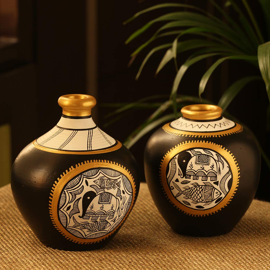 Buy Exclusivelane Matki And Matka Madhubani Hand Painting Home
