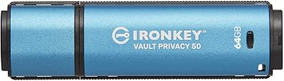 Kingston IronKey Vault Privacy 50 64GB Encrypted USB Drive FIPS 197 AES 256-bit