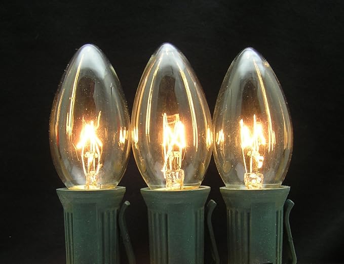 7 Watt C9 Transparent Outdoor Twinkle or Blinking