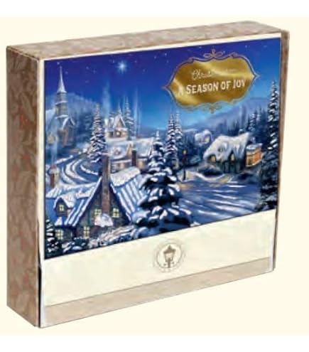 DaySpring Weihnachtskarten-Set – God's Love Mit Thomas Kinkade-Motiv | 18 Karten + Umschläge | Mit Glitzer & Bibelvers