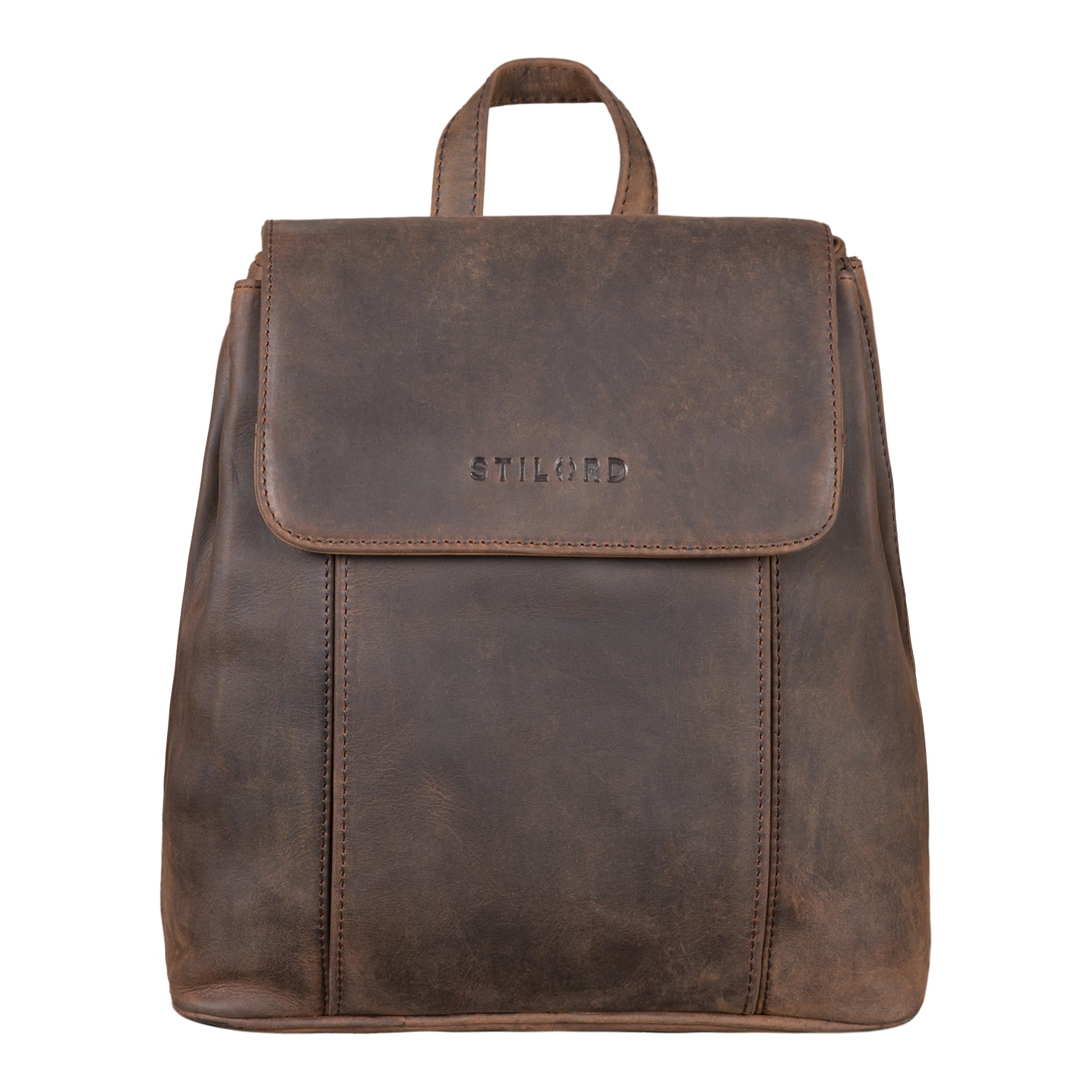 STILORD "Fiona" Leather Backpack Women – Vintage Handbag-Backpack - Elegant Daypack & Rucksack for Work, University & City Genuine Leather Colour:Zamora - Brown