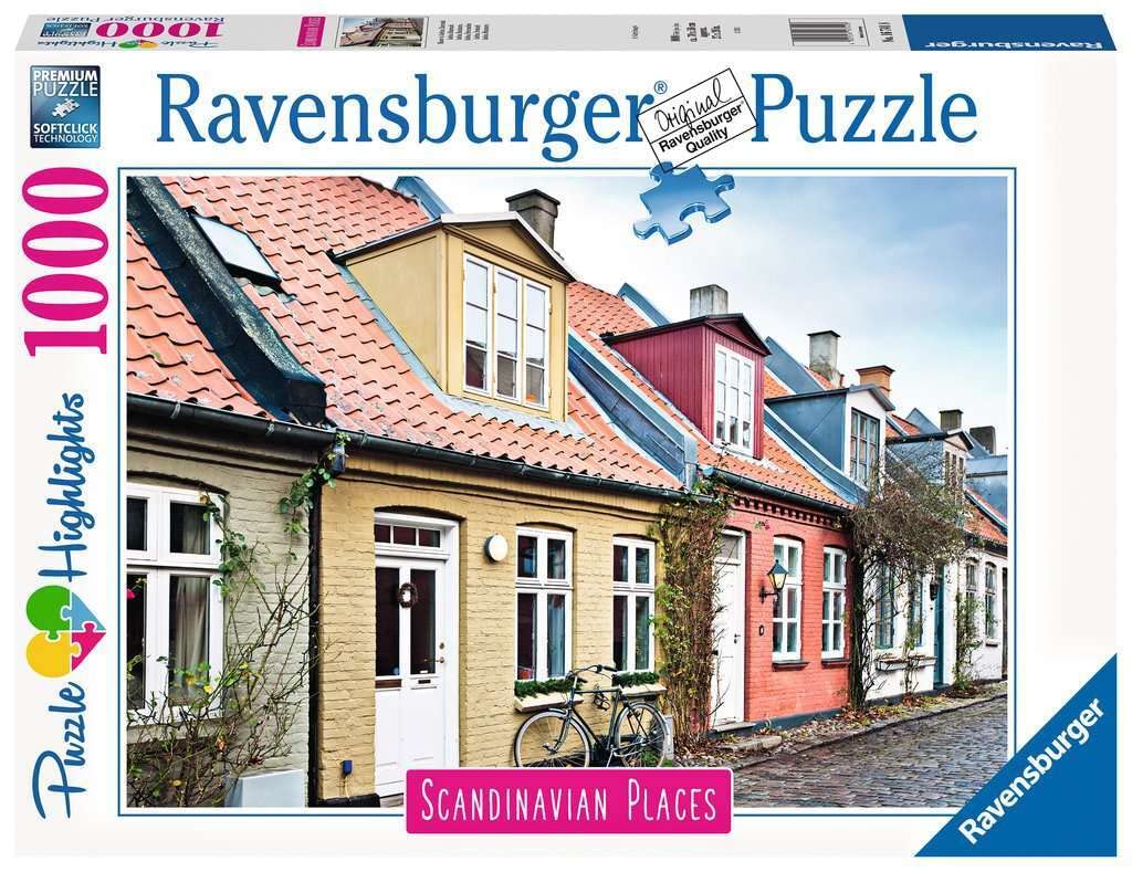 Ravensburger Puzzle 1000 Pieces, Aarhus, Puzzle for Adults, Scandinavian Places Collection, Puzzle Landscapes, Ravensburger Puzzle Print