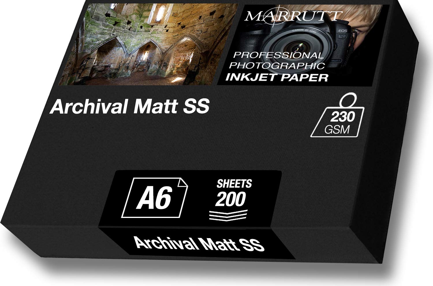 Marrutt 230gsm Archival Matt Single Sided Inkjet Photo Paper (A6-200 Sheets)