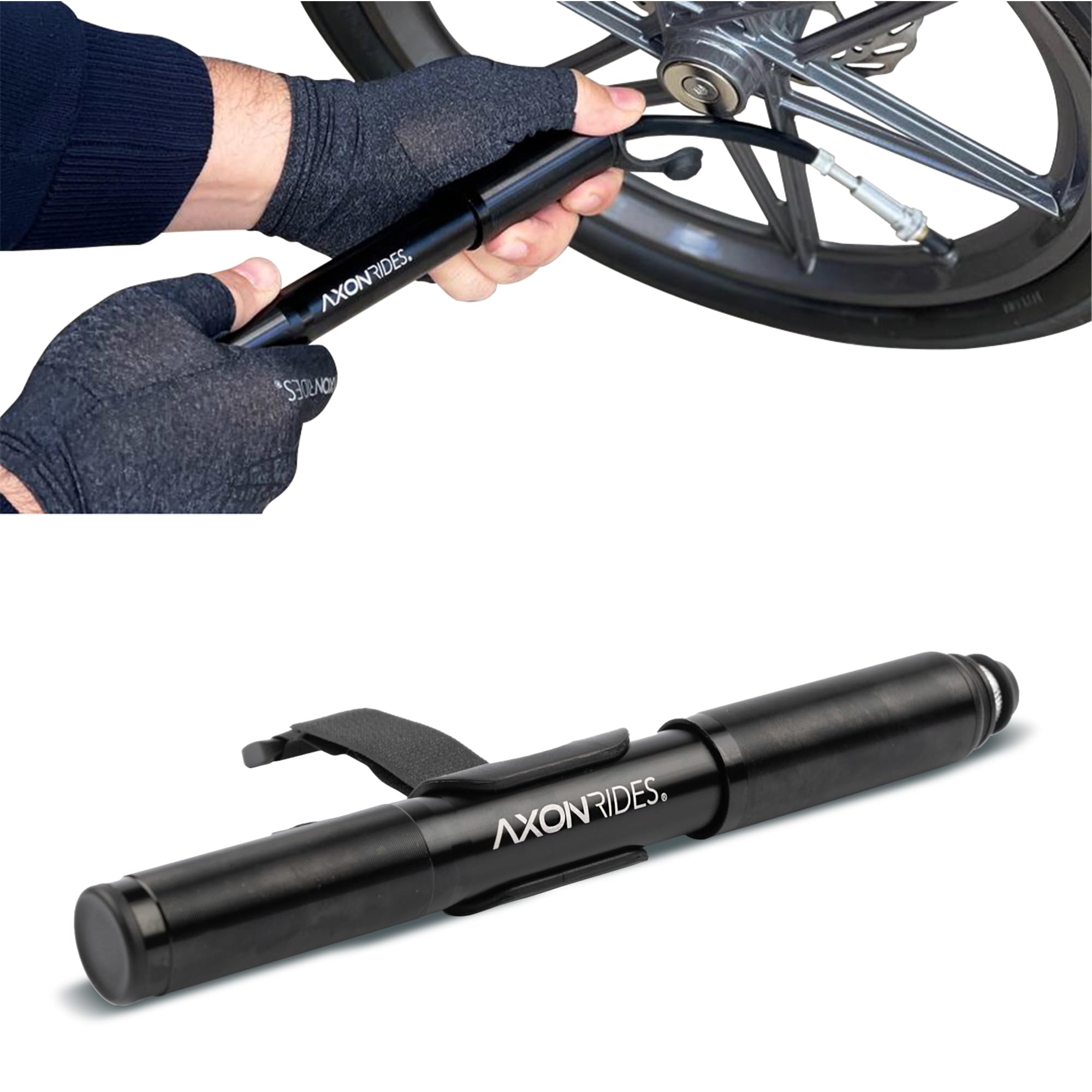 Bicycle Mini Bike Pump - Aluminum Alloy Cycle Pump for Presta & Schrader Valve, Portable Lightweight Pump
