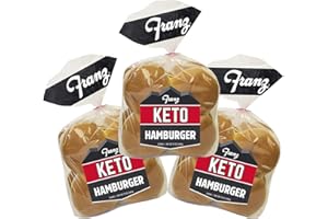 Franz Bakery Franz Keto Hamburger Buns, 1g Net Carb, Super Soft, High Protein, High Fiber, Low Carb Bread, Protein Bread, Plant-Based, Freshly Baked, 12 oz., 3 Pack