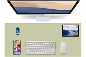 RHONZHAO Desk Pad Protector Office Desk Mat, Non-Slip Large Mouse Pad, Waterproof Desk Blotter Protector, Desk Pad for Keyboard and Mouse Writing Mat for Office and Home (Light Green, 31.5"x15.8")