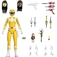Super7 ULTIMATES! Mighty Morphin Power Rangers Yellow Ranger - 7" Power Rangers Action Figure with Accessories Classic TV Show Collectibles and Retro Toys