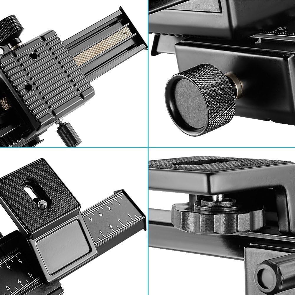Neewer Pro 4-Way Macro Focusing Focus Rail Slider/Close-Up Shooting for Canon Nikon, Pentax, Olympus, Sony, Samsung and Other Digital SLR Camera and DC with Standard 1/4-Inch Screw Hole : Camera & Photo