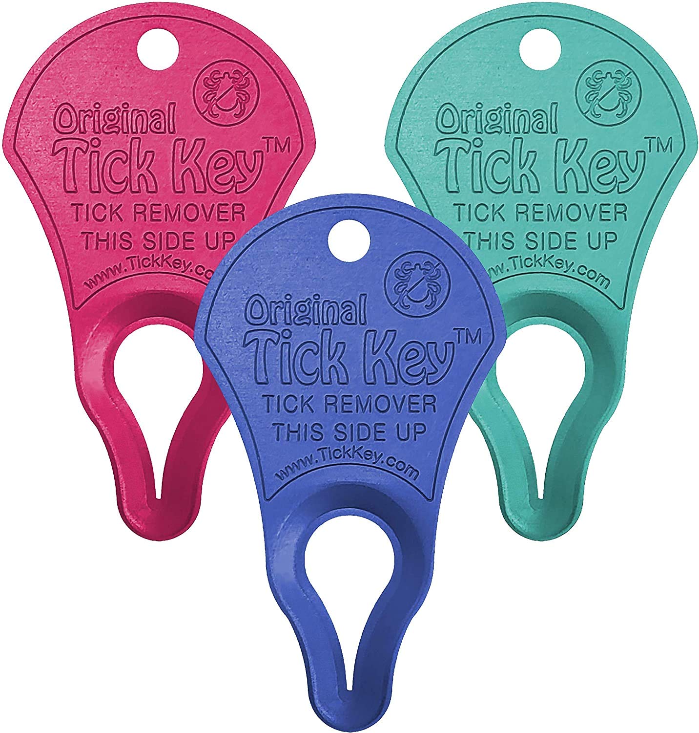 The Original Tick Key Tick Removal Device - Portable, Safe and Highly Effective Tick Removal Tool - Assorted Colors 3 Pack