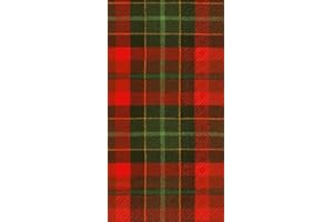 Boston International IHR 16-Count Guest Towel Buffet Paper Napkins, 8.5 x 4.5-Inches, Tartan